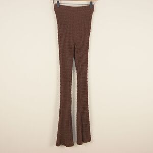 Princess Polly Carlie Popcorn Texture Brown Flare Pants Womens Sz US 2